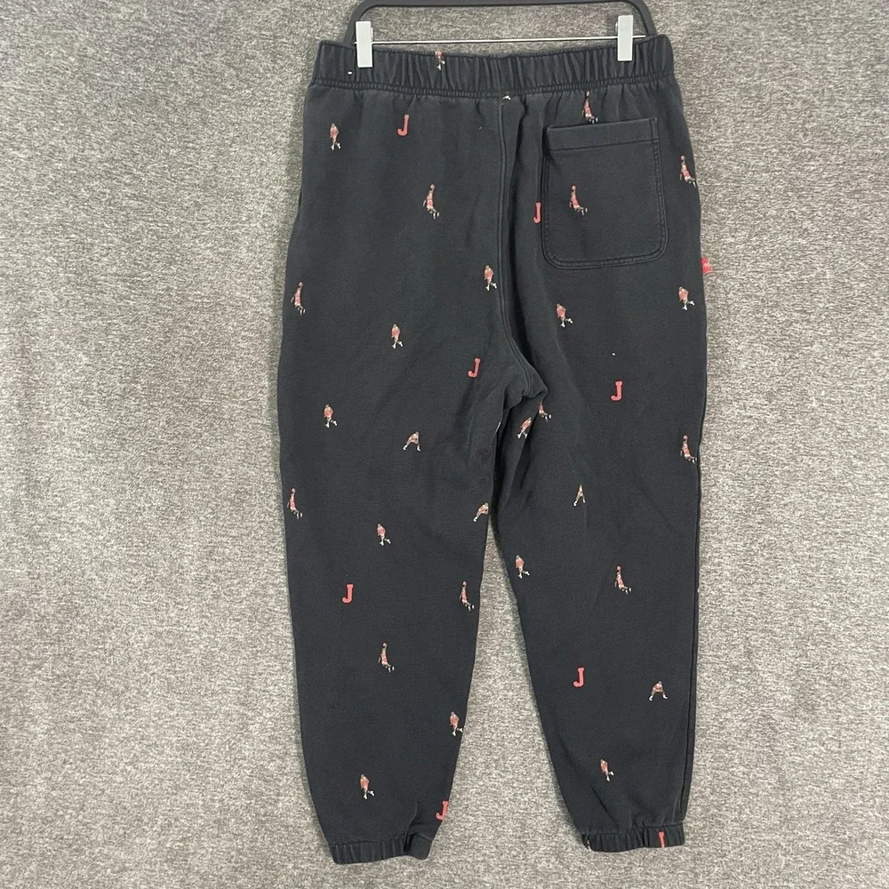 Jordan Pants Mens XL Black Fleece Sweatpants Joggers Dunk Print DH3519-010